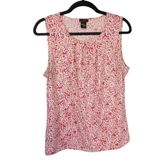 Ann Taylor Red ane White Sleeveless Blouse Women's Size Medium - Picture 1 of 4